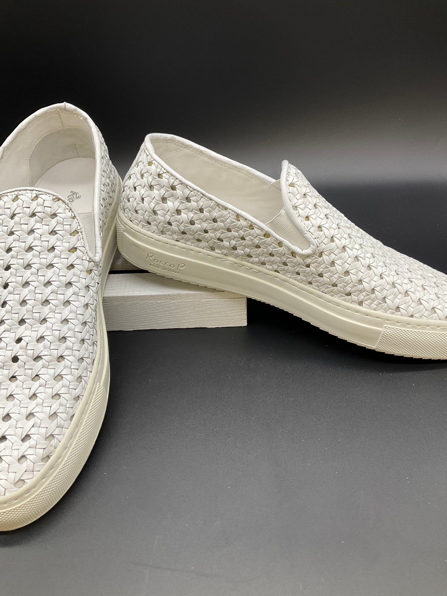 Rocco P White Slip On Sneakers Size 40