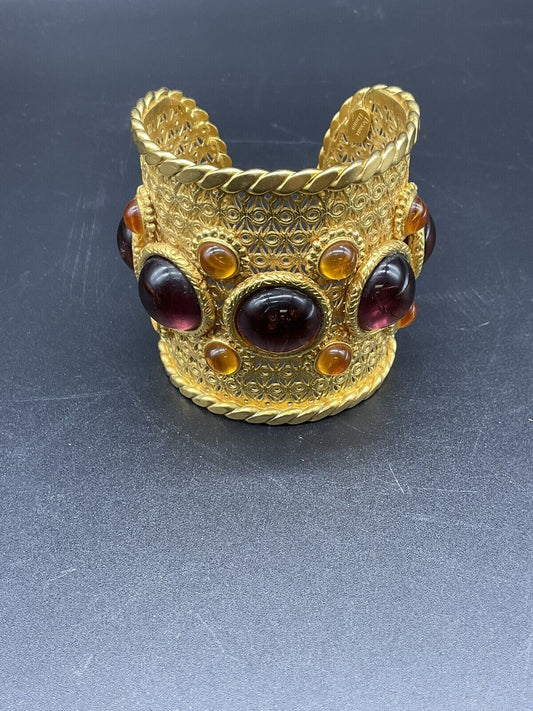 Deanna Hamro Estruscan Gold Cuff Bracelet "As Is"