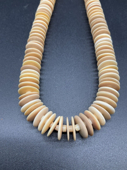 Flat Shell Beaded Necklace