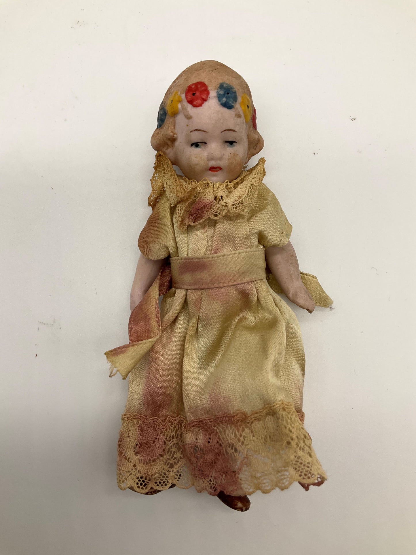 Porcelain Bisque Doll with Stand