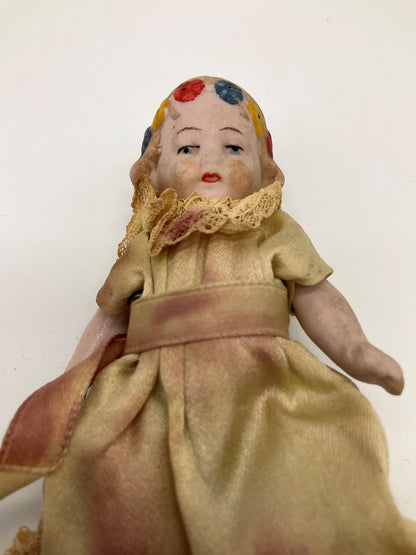 Porcelain Bisque Doll with Stand
