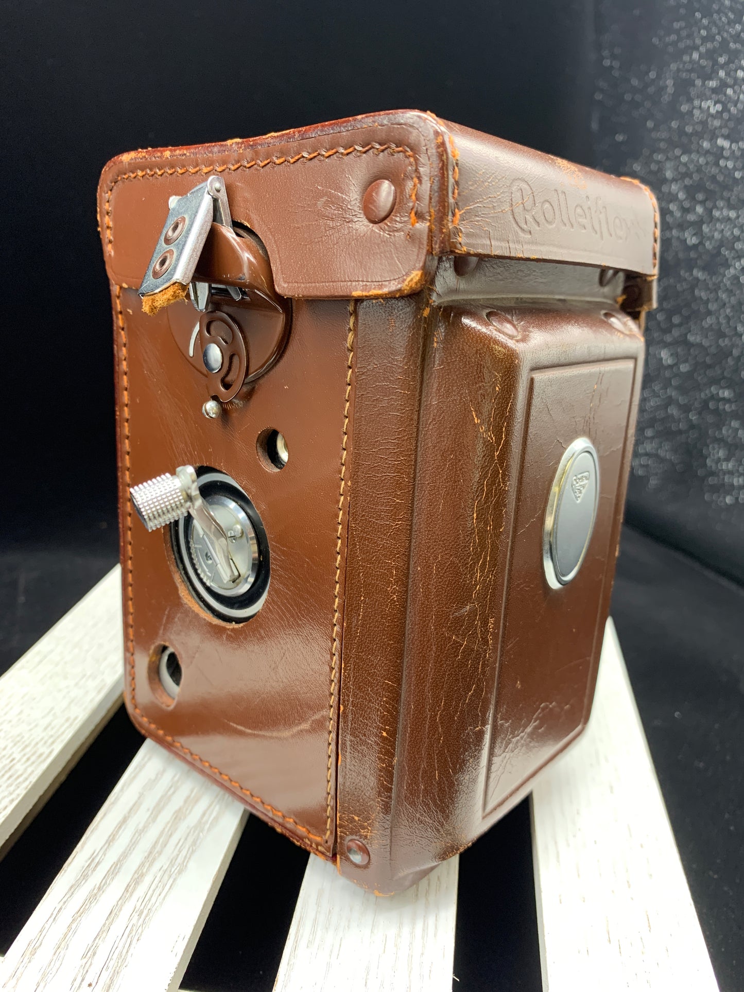 Rolleiflex Model 3.5 F Camera with Leather Case