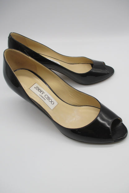 Jimmy Choo Patent Leather Open Toe Size 36.5