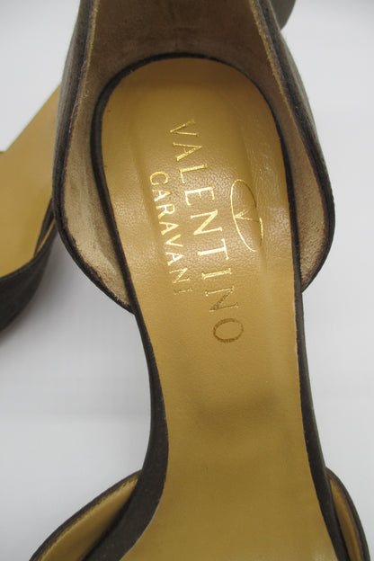 Valentino Garavani Brown Open Toe Heels Size 35.5