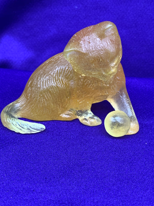 Dawm France Glass Cat Figurine