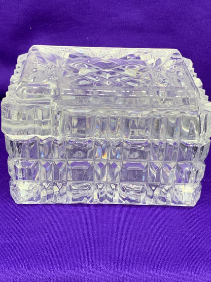 Cigarette "Casket" and Ashtray Lid Cut Crystal