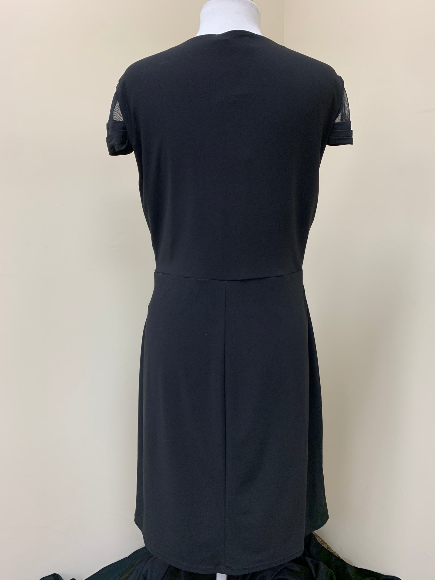 Lauren Black Dress With Cap Sleeves  Size 16