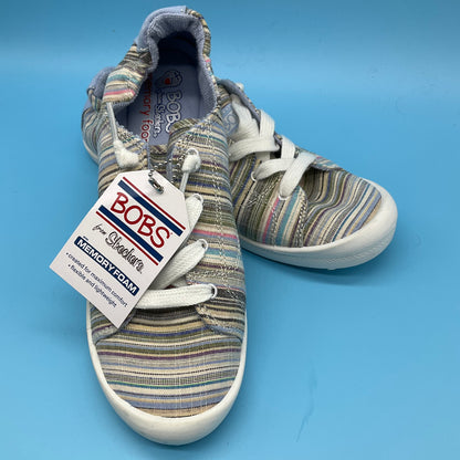 Bobs From Sketchers Pastel Stripe Sneakers Size 7  NWT