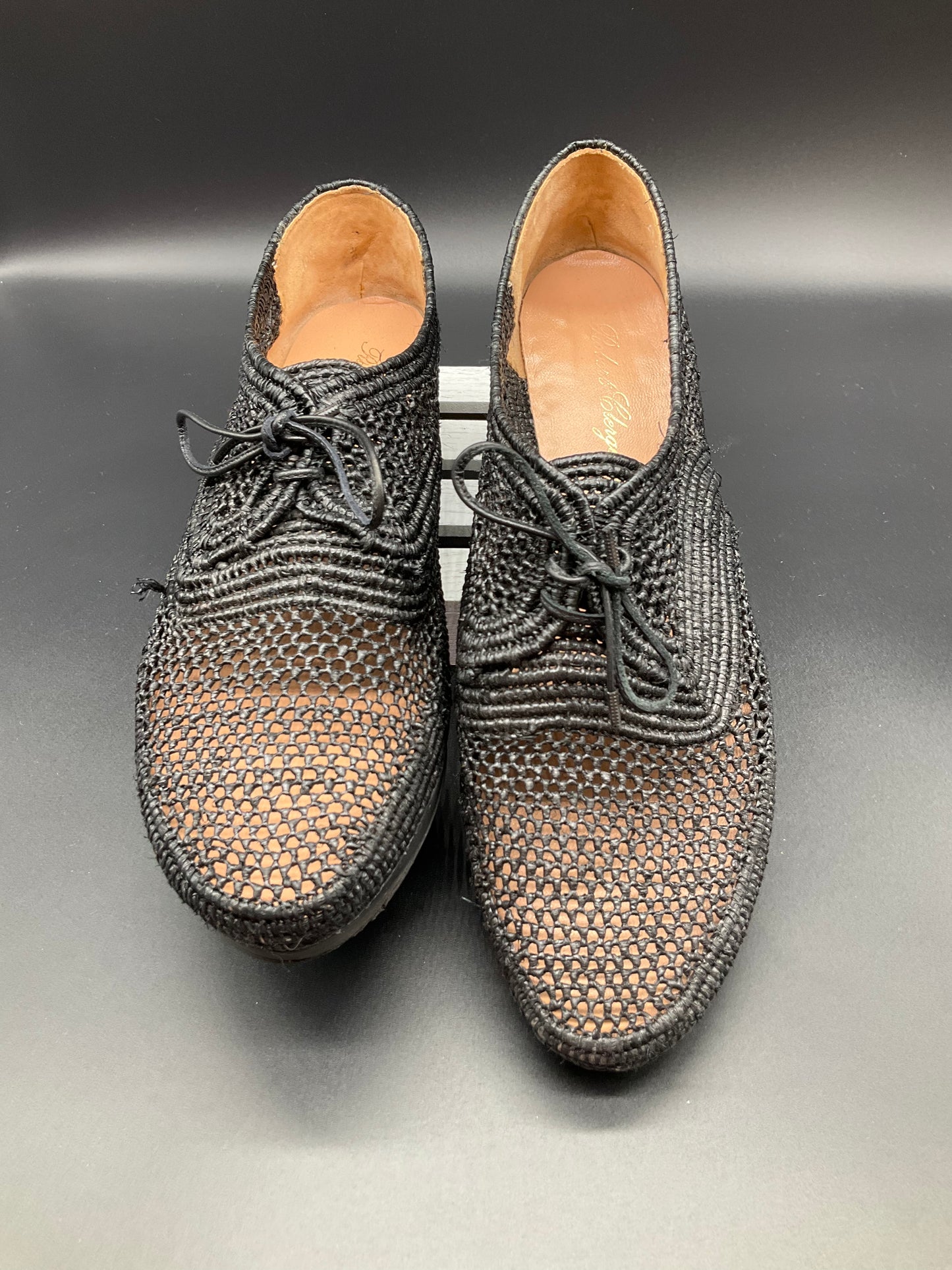 Robert Clergerie Black Raffia Lace Eu 40 1/2 US 9.5